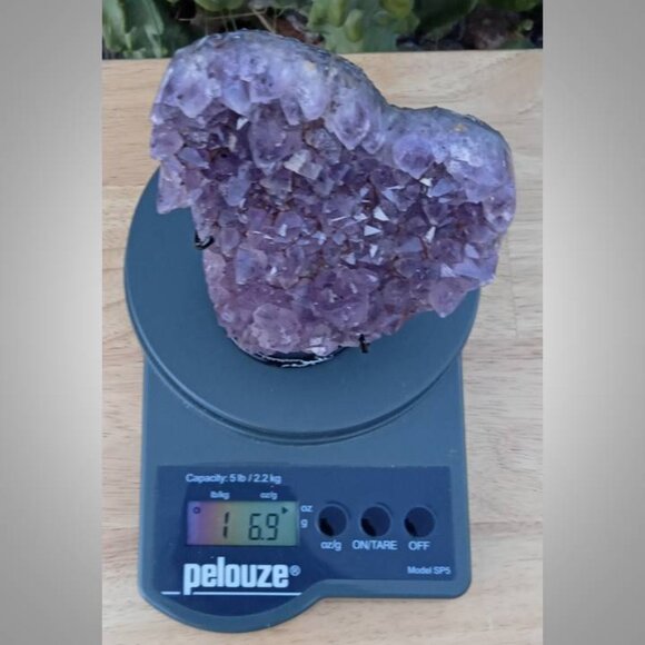 AMETHYST heart with stand stone crystal rock FEBRUARY birthstone STRESS 01 - Picture 9 of 9